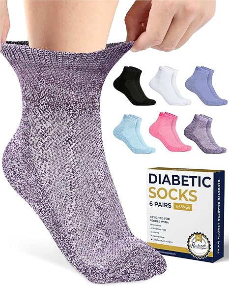Padded Sole Diabetic Socks - White