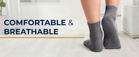 Padded Sole Diabetic Socks - White
